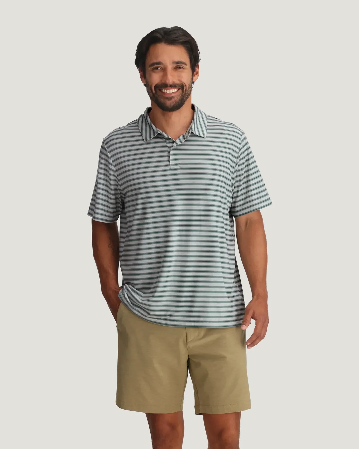 Free Fly M Elevate Polo HEATHER ASPEN GRAY