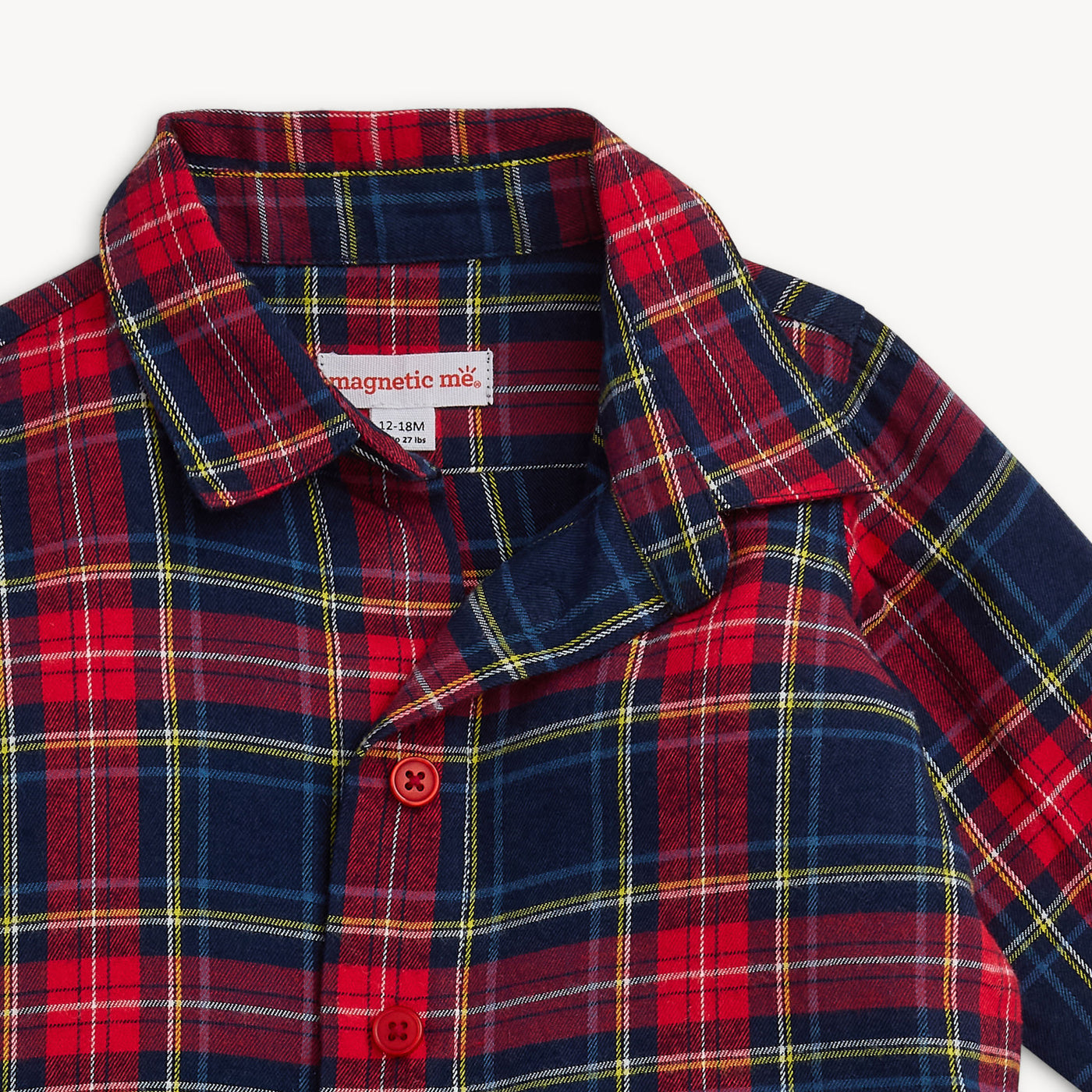 Magnetic Me Baby & Toddler Flannel Henley Set HOLIDAY PLAID