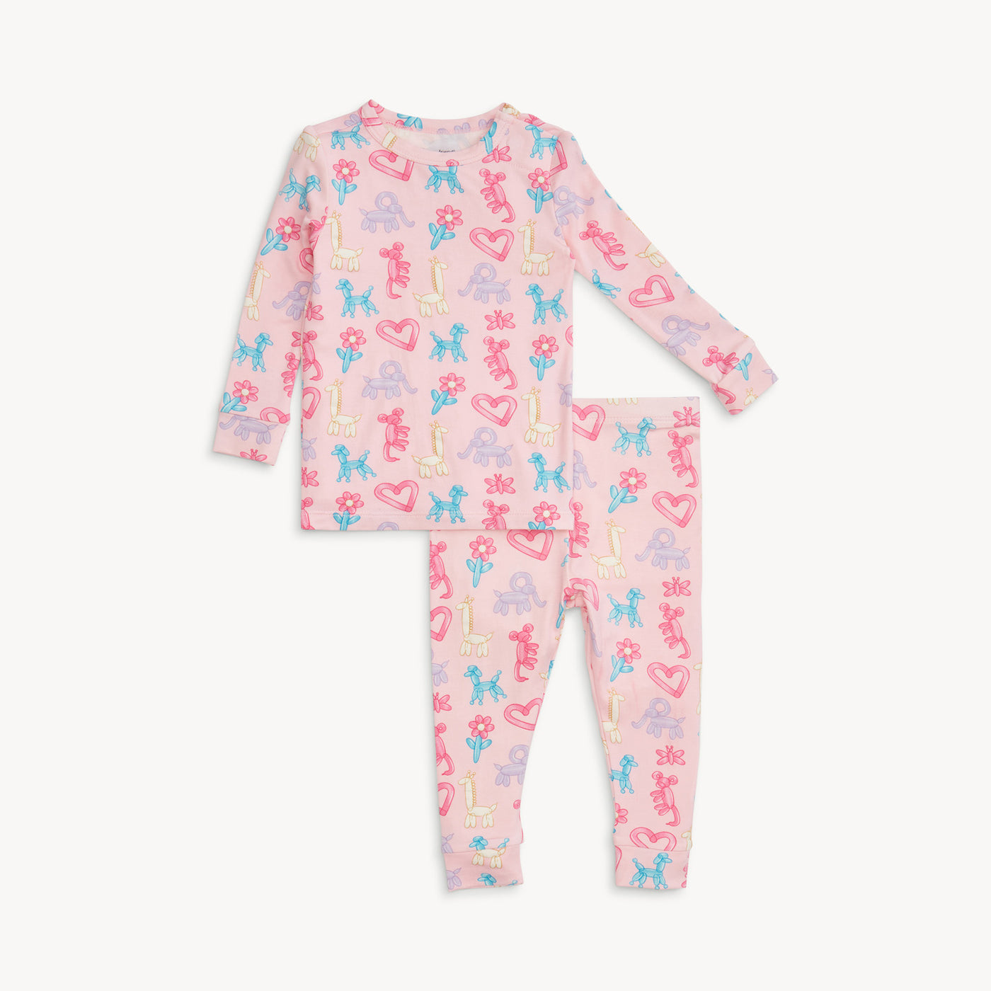 Magnetic Me Baby & Toddler LS Pajama Set PINK PARTY ANIMALS