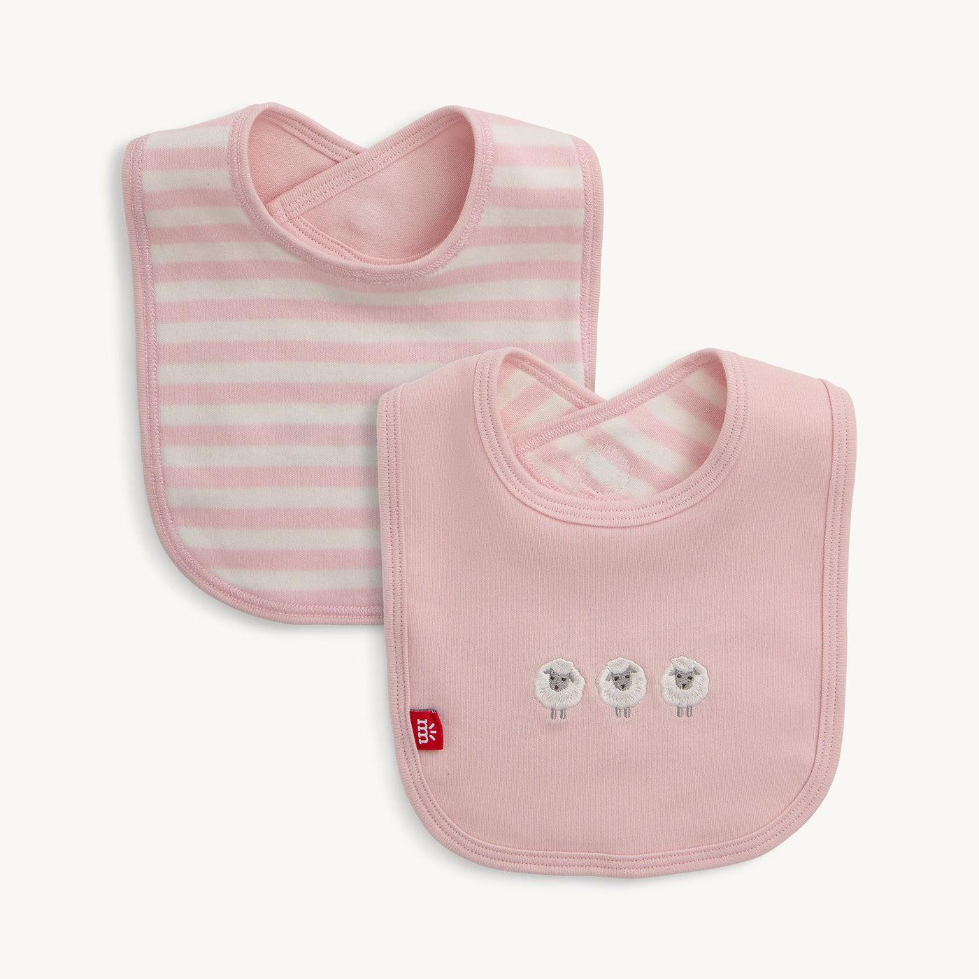 Magnetic Me Organic Cotton Bib PINK STRIPE