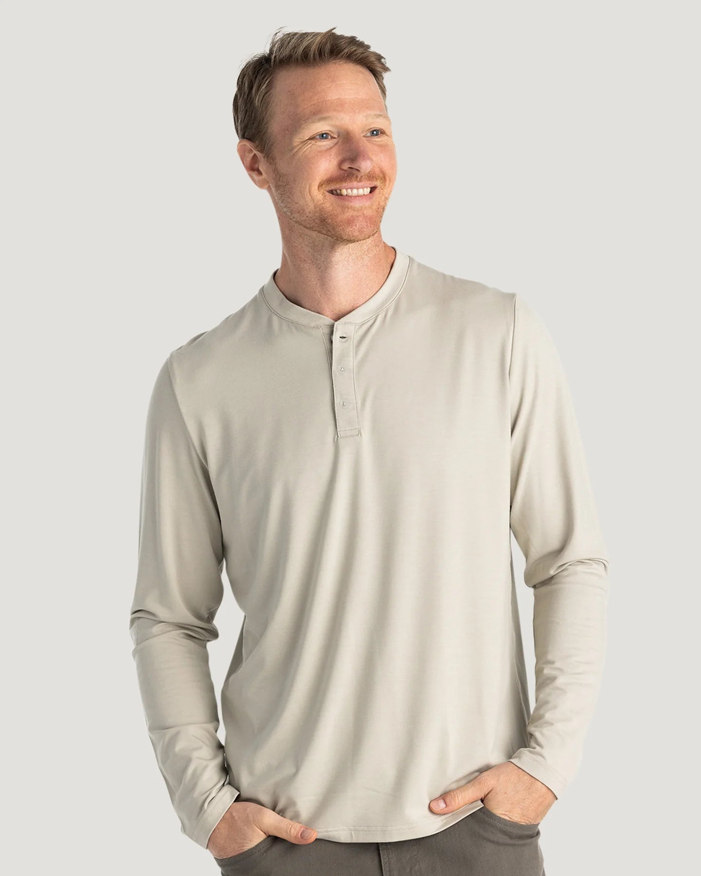 Free Fly M LS Bamboo Flex Henley SANDSTONE