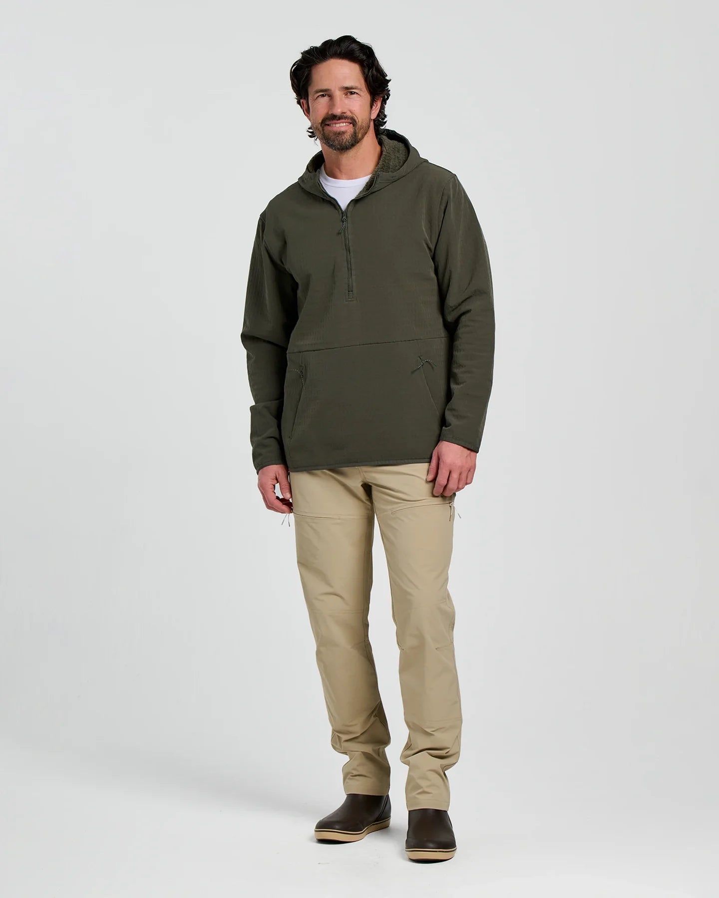 Free Fly M Gridback Fleece Anorak Hoodie DARK FOREST