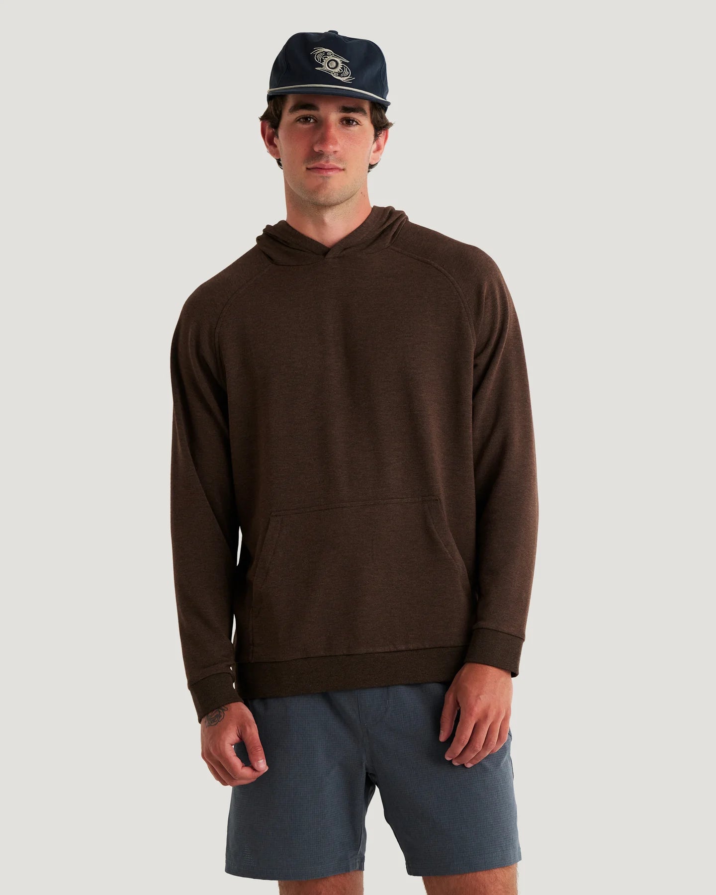 Free Fly M Bamboo LW Fleece Hoodie DARK BROWN