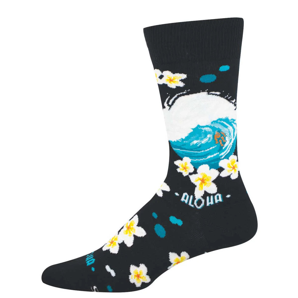 Socksmith M Surfing with  Aloha BLACK