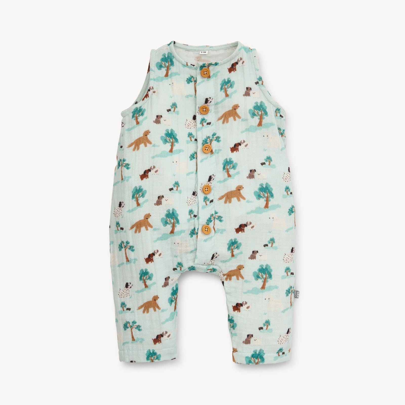 Magnetic Me Baby Sleeveless Cotton Coverall CENTRAL BARK