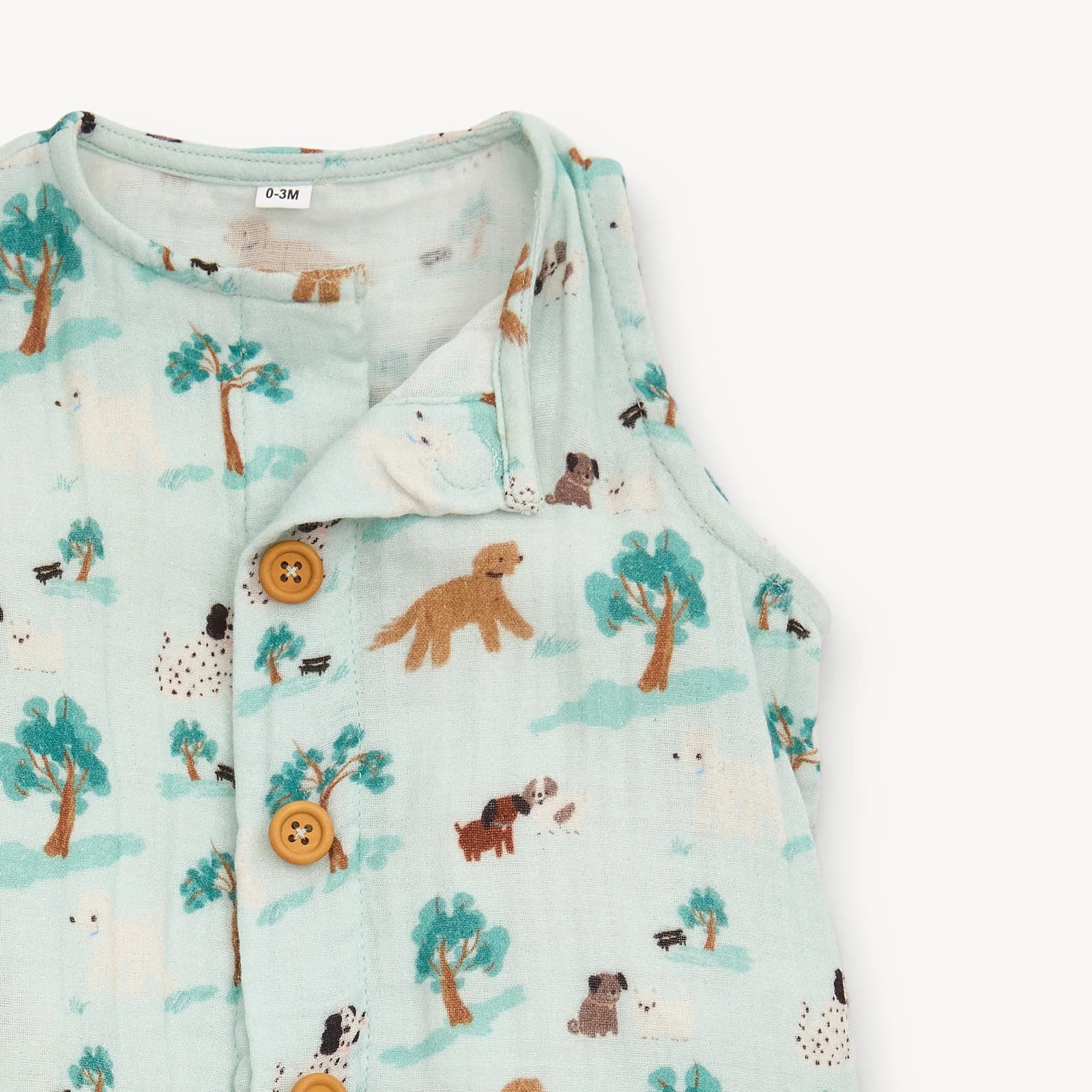 Magnetic Me Baby Sleeveless Cotton Coverall CENTRAL BARK