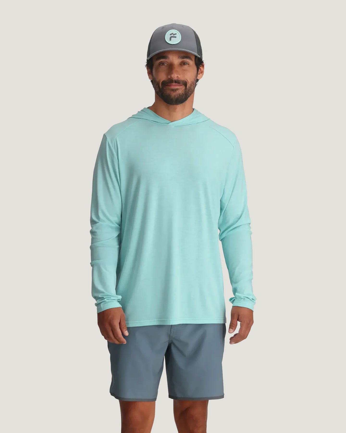 Free Fly M Bamboo Shade Hoodie HEATHER BAHAMA BLUE