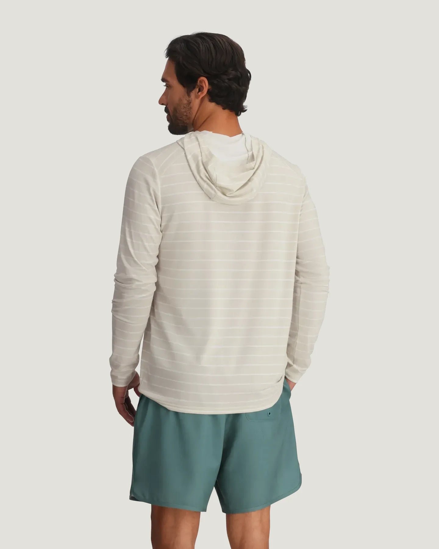 Free Fly M Bamboo Shade Hoodie DASH STRIPE BIRCH