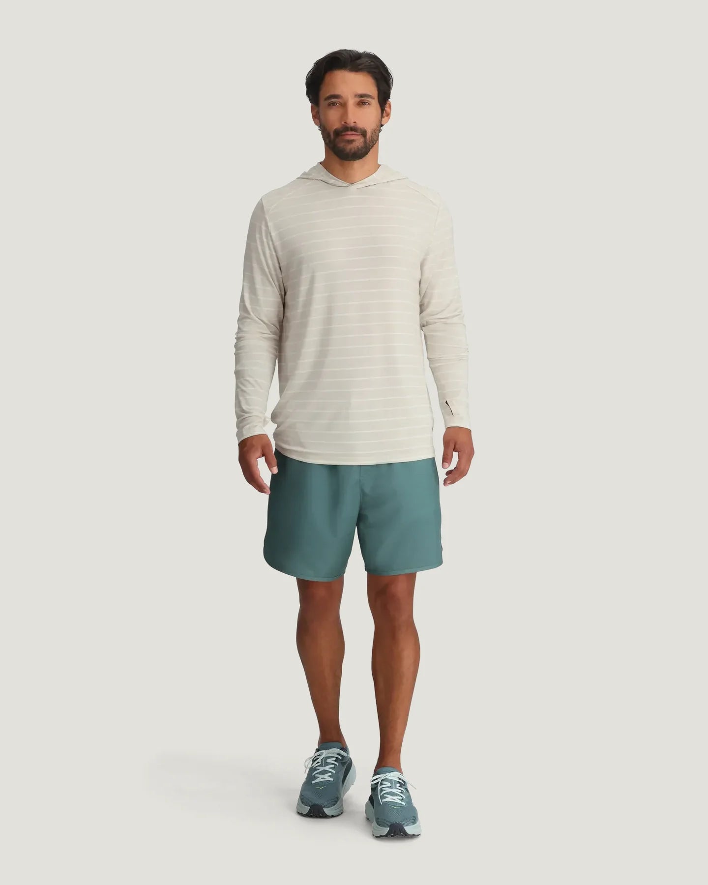 Free Fly M Bamboo Shade Hoodie DASH STRIPE BIRCH