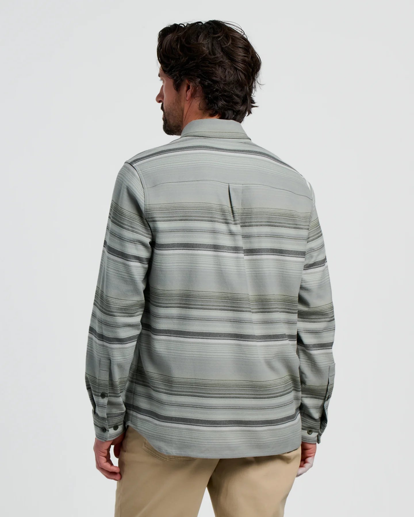 Free Fly M Seawool Flannel Shirt SAGEBRUSH STRIPE