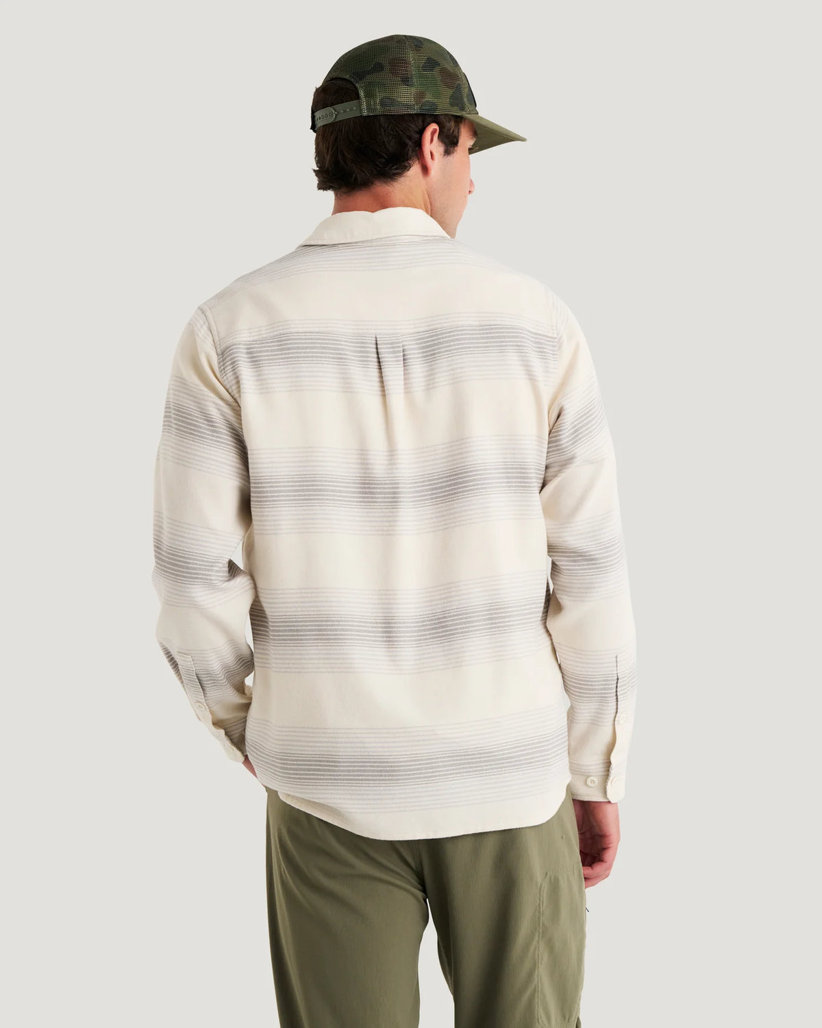 Free Fly M Seawool Flannel Shirt OMBRE STRIPE BIRCH