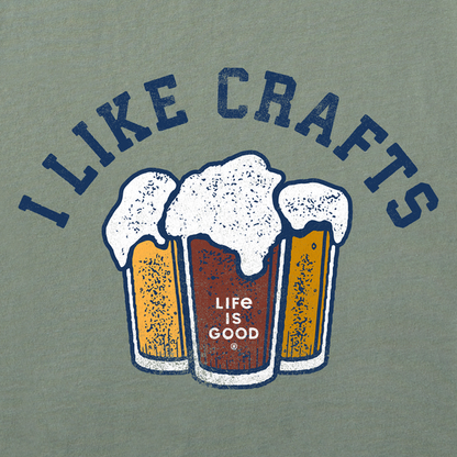 Life Is Good M SS Slub Tee I Like Crafts Label MOSS GREEN