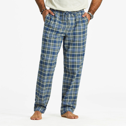 Life Is Good M Classic Sleep Pant MOSS / DARKEST BLUE PLAID