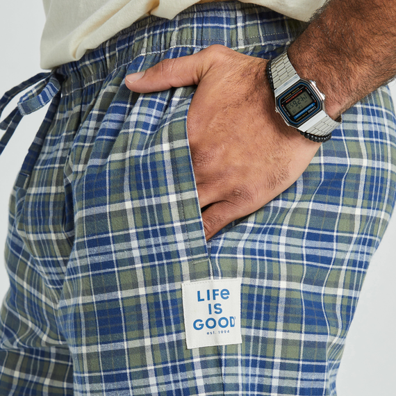 Life Is Good M Classic Sleep Pant MOSS / DARKEST BLUE PLAID