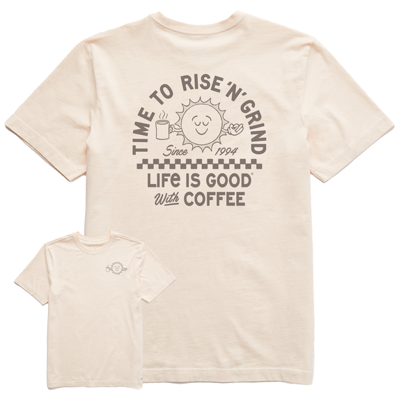 Life is Good M SS Crusher Showtime Rise Coffee Sun Tee PUTTY WHITE