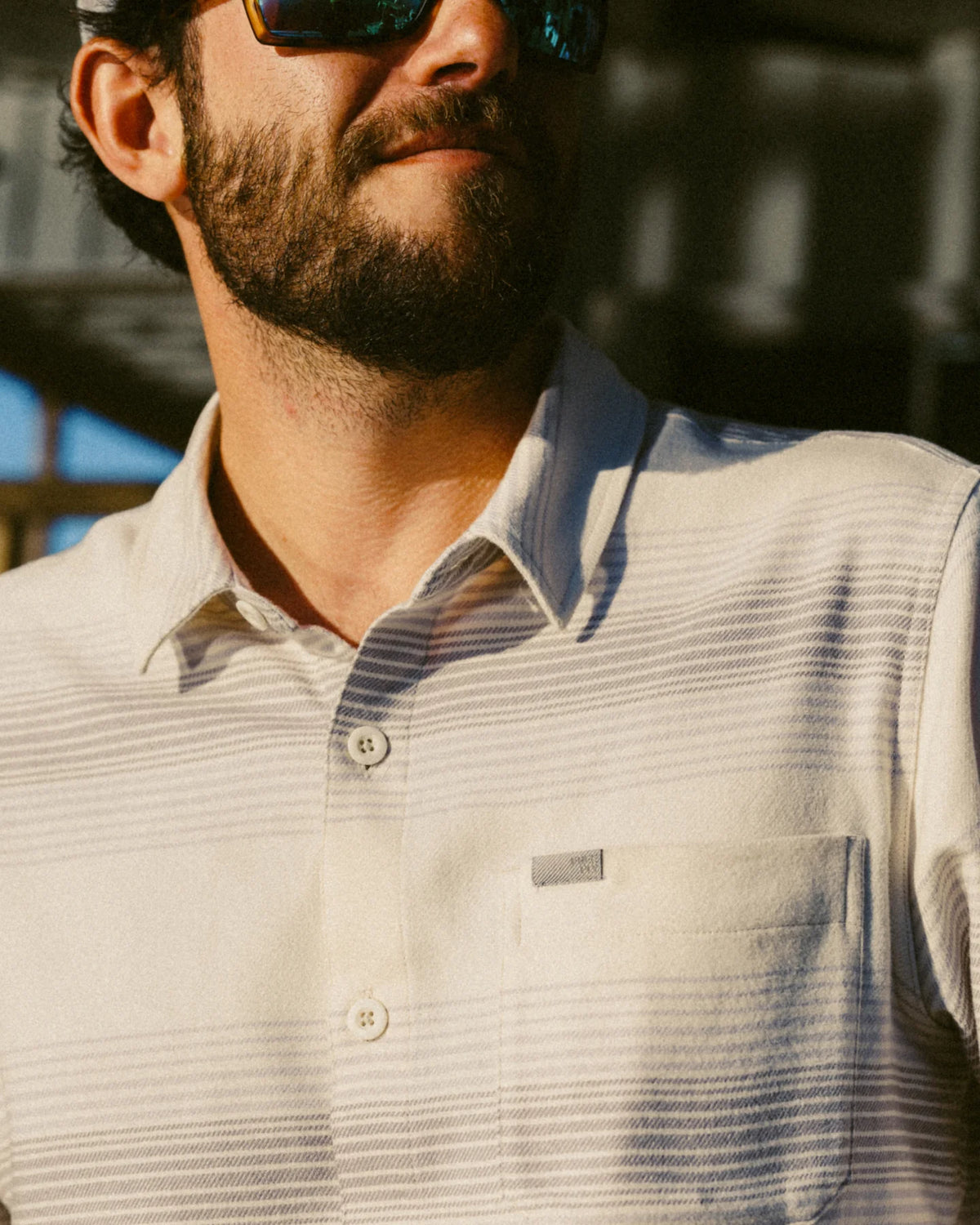 Free Fly M Seawool Flannel Shirt OMBRE STRIPE BIRCH