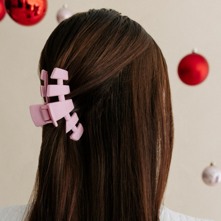 Teleties Classic Medium Hair Clip MERRY PINKMAS
