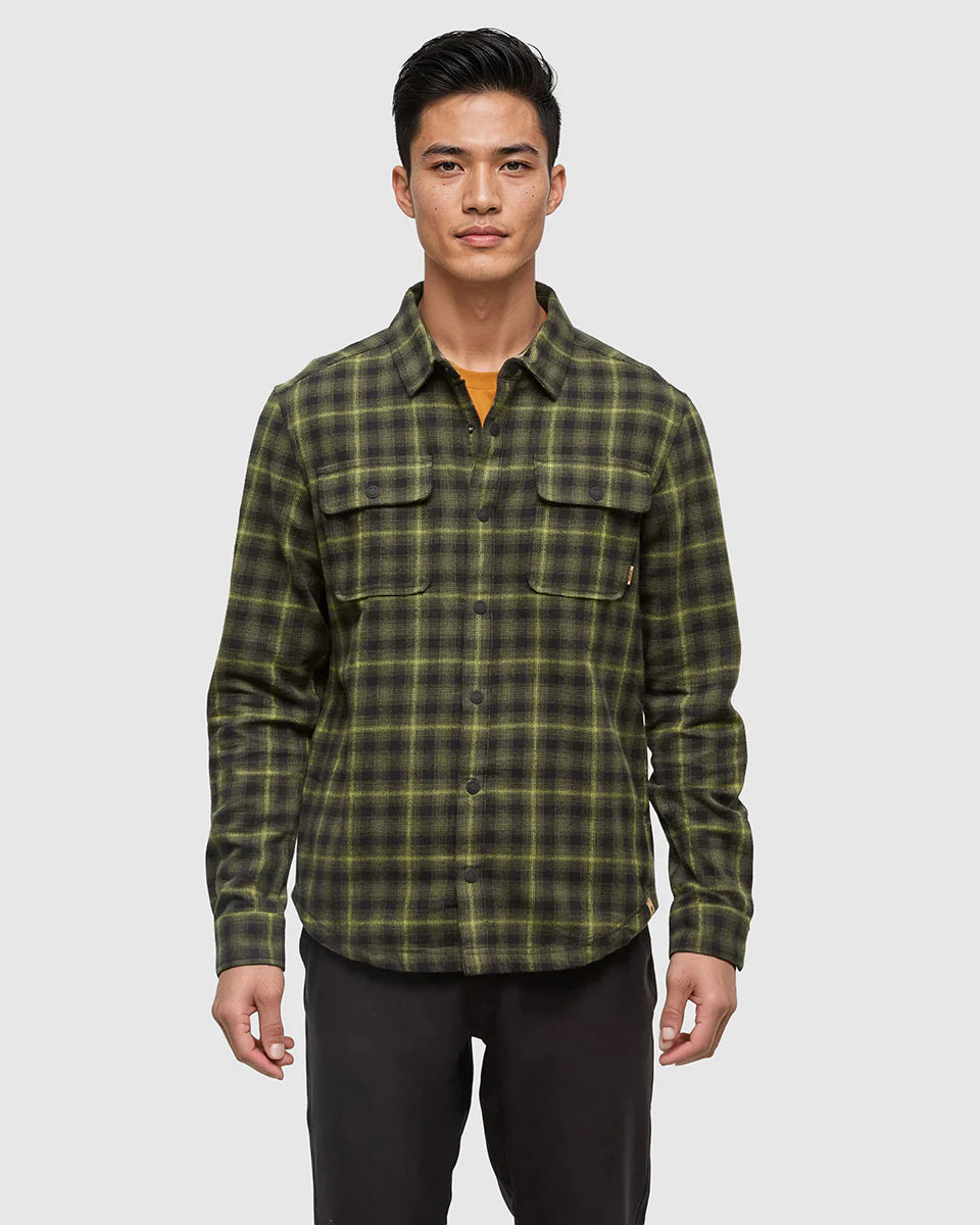 tentree M Kapok Flannel Colville VERT OLIVE FONCÉ/ÉCLAIR