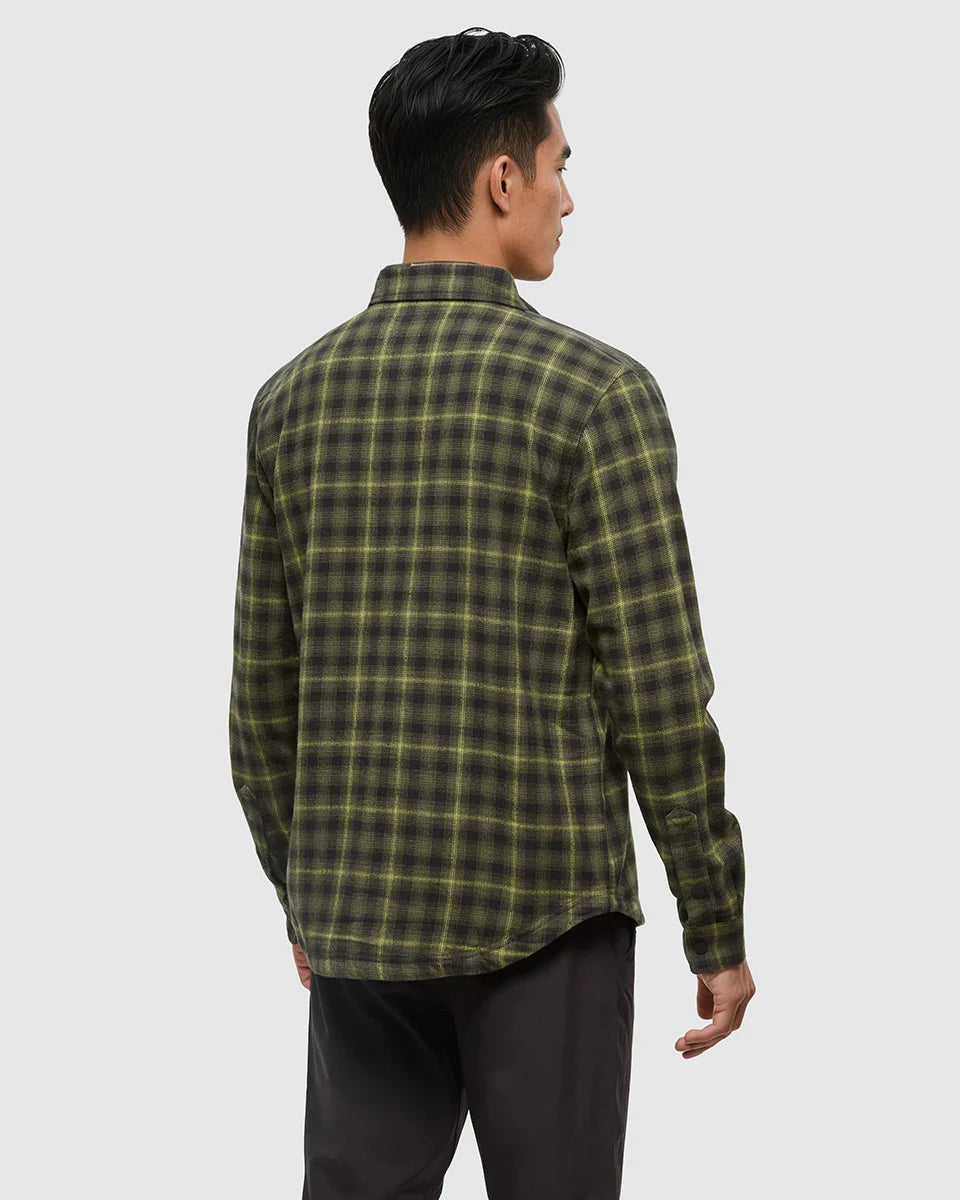 tentree M Kapok Flannel Colville VERT OLIVE FONCÉ/ÉCLAIR