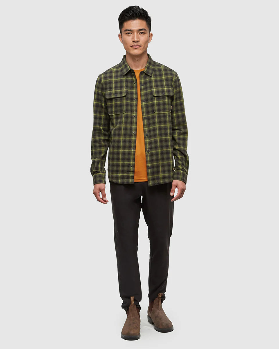 tentree M Kapok Flannel Colville VERT OLIVE FONCÉ/ÉCLAIR