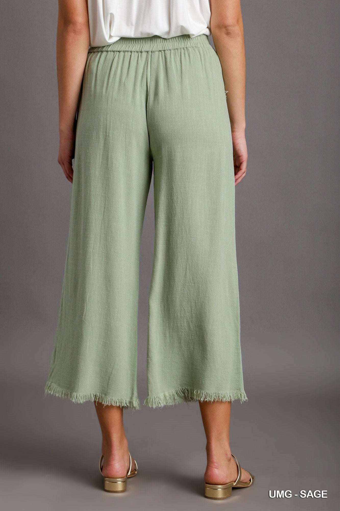 Umgee W Linen Fray Pant SAGE