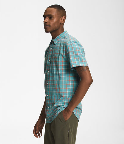 The North Face M SS Loghill Shirt REEF WATER PLAID