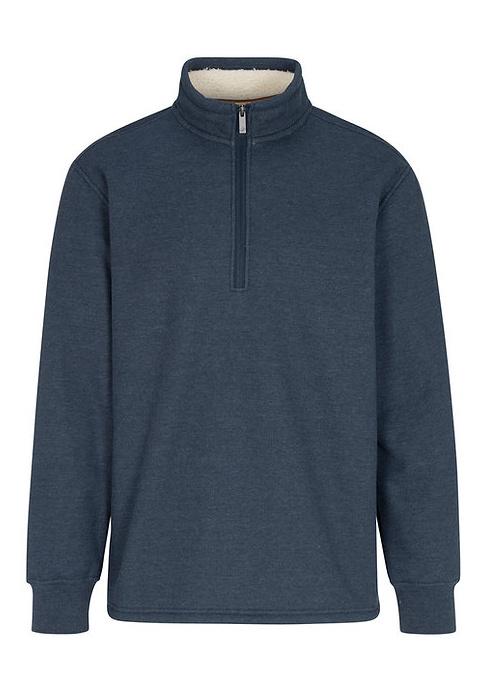 North River M 1/4 Zip Waffle Knit w/Sherpa Lined OMBRE HEATHER