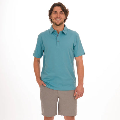 Fish Hippie M Solid Beacham Polo CARRIBEAN