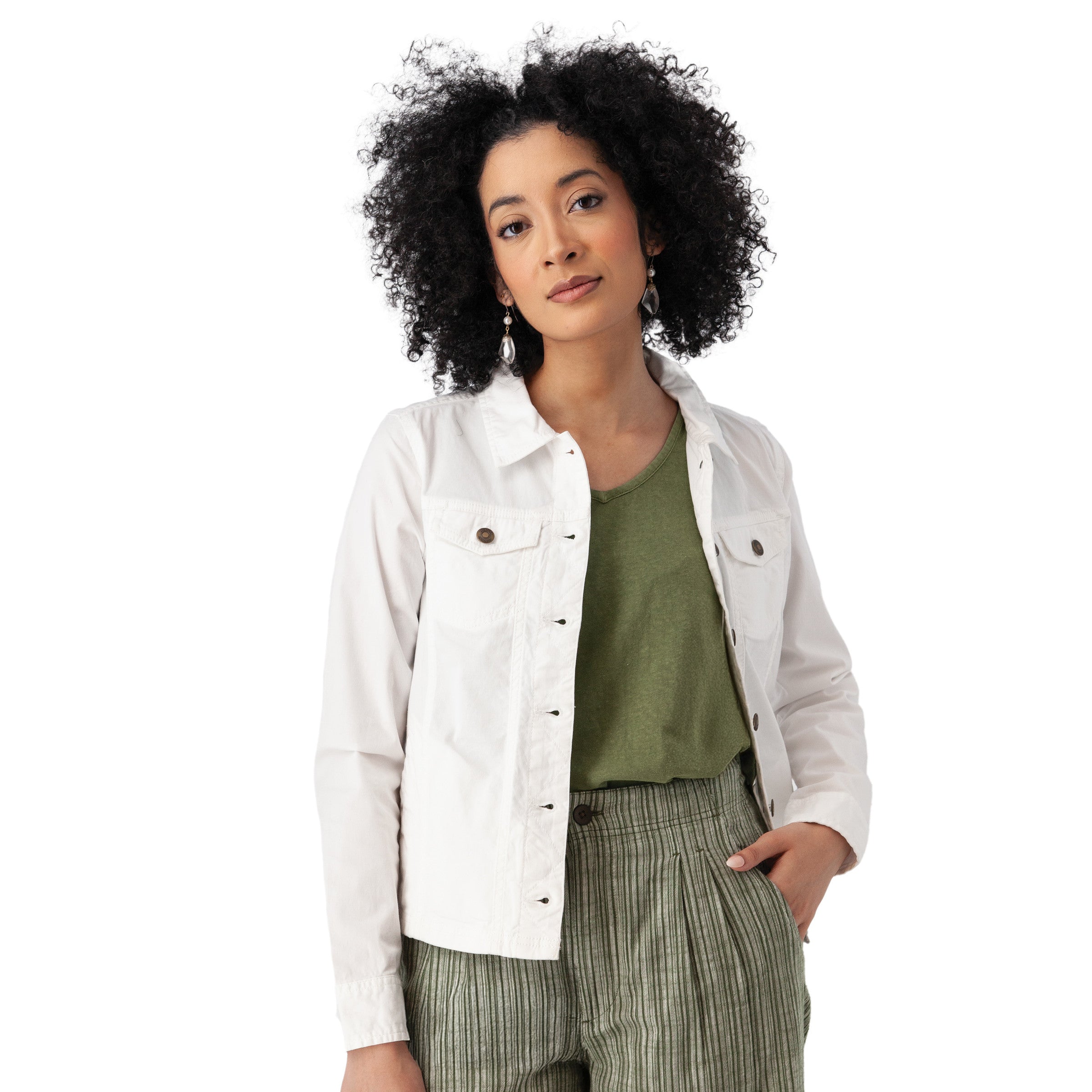 Aventura W Arden V2 Jean Jacket WHITE