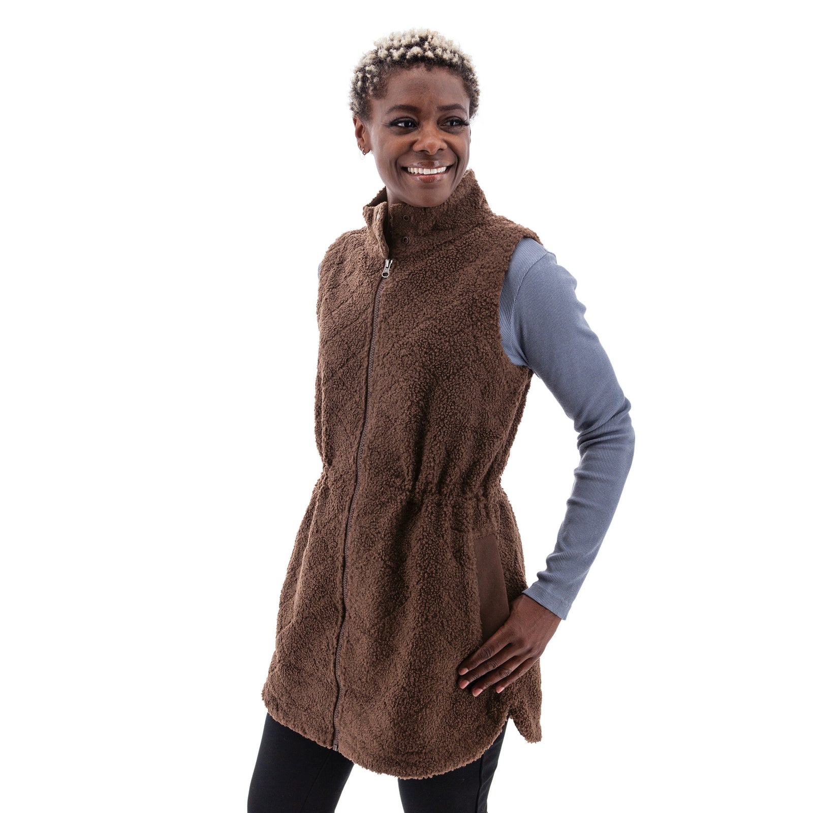 Aventura W Solstice Fleece Long Vest CHESTNUT