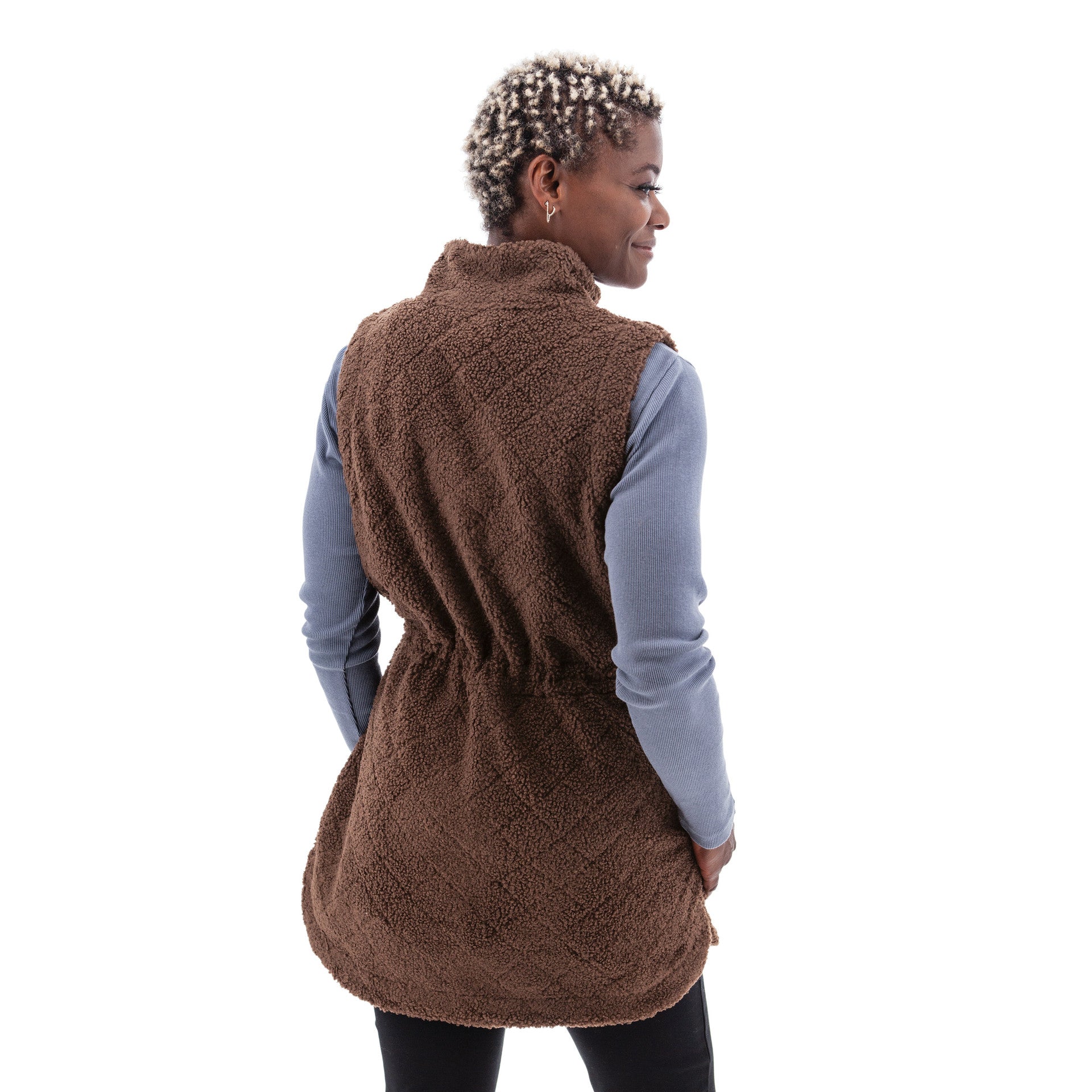 Aventura W Solstice Fleece Long Vest CHESTNUT