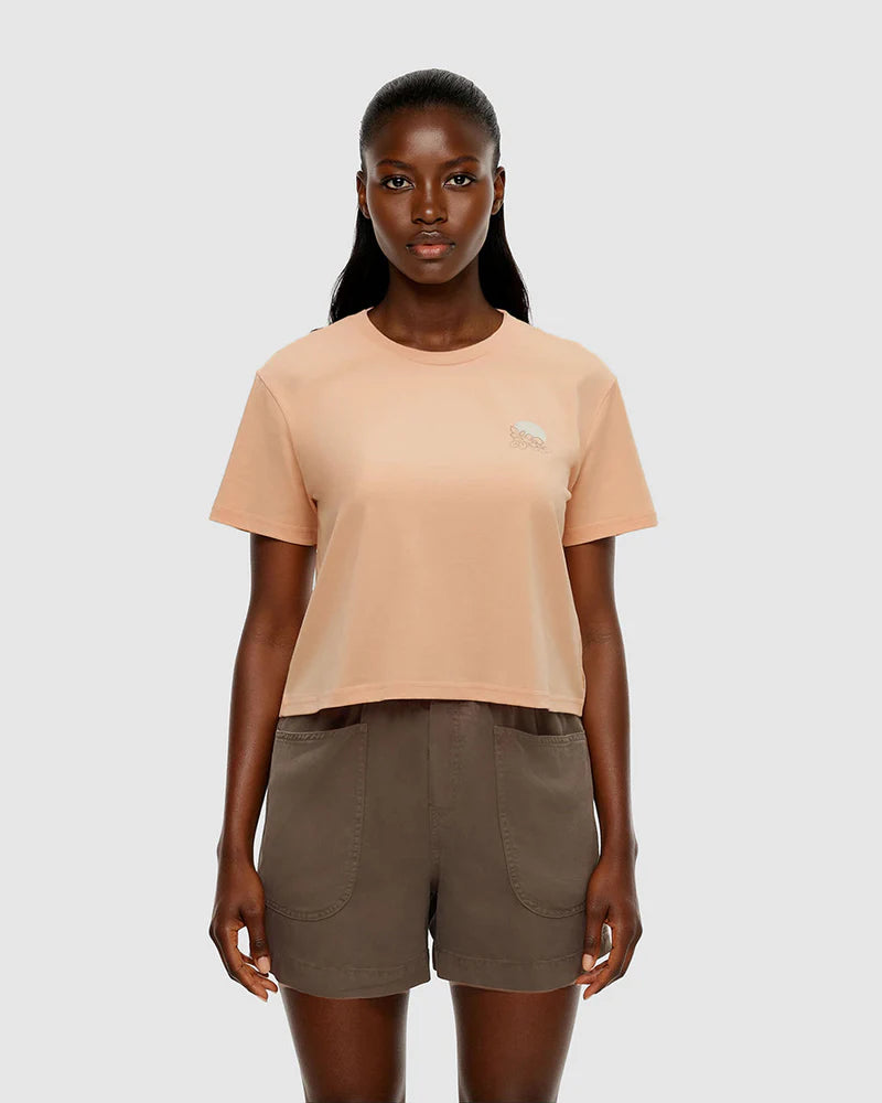 tentree W Wild Rose Lake Crop Tee ORANGE SHERBERT/WHITE OAK