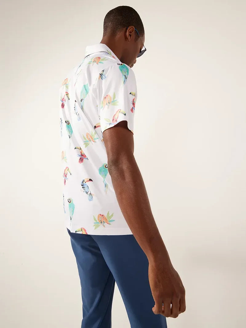 Chubbies M SS Performance Polo THE DUDE MACAW