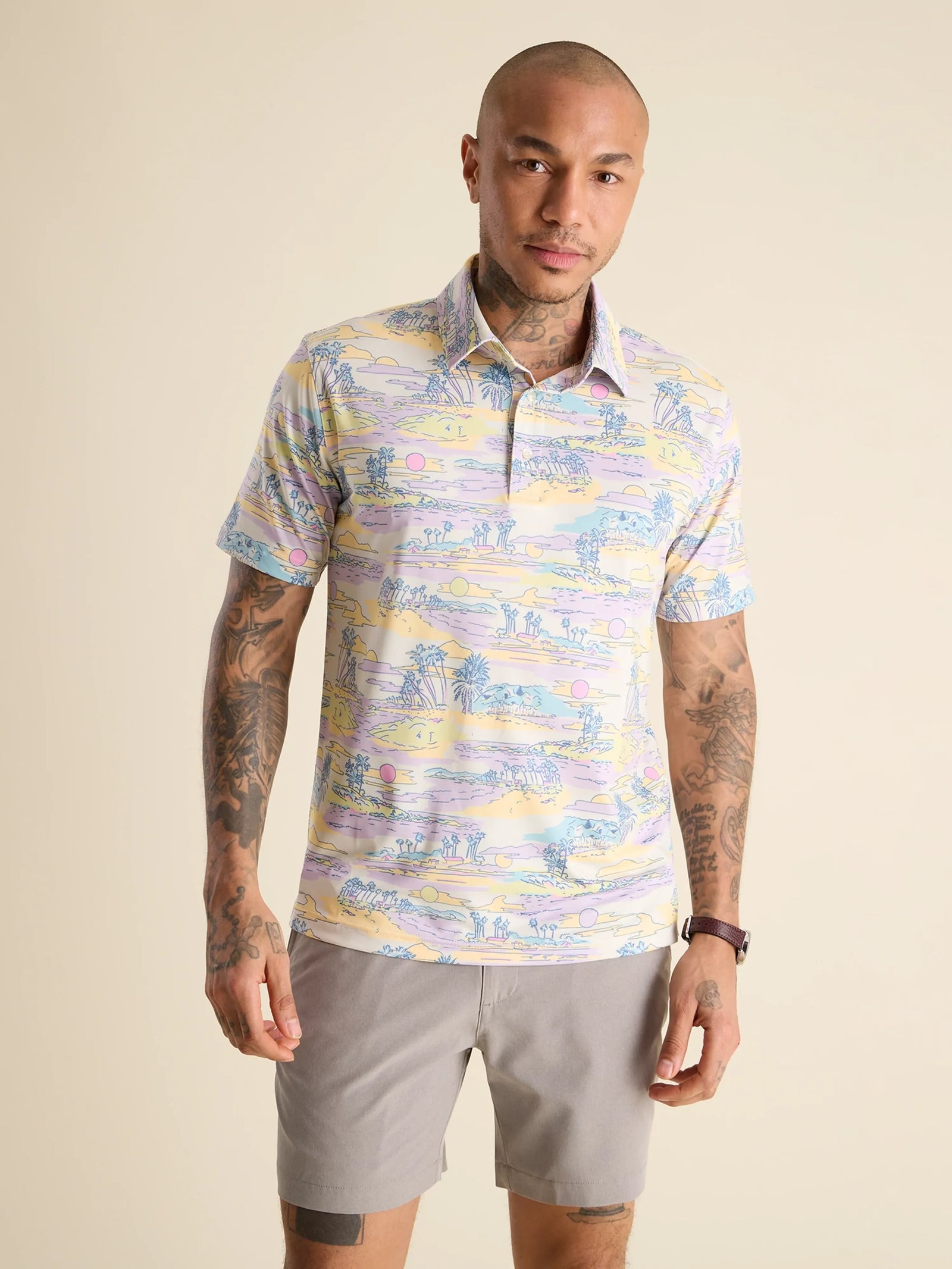 Chubbies M SS Performance Polo THE KISS AND PASTEL