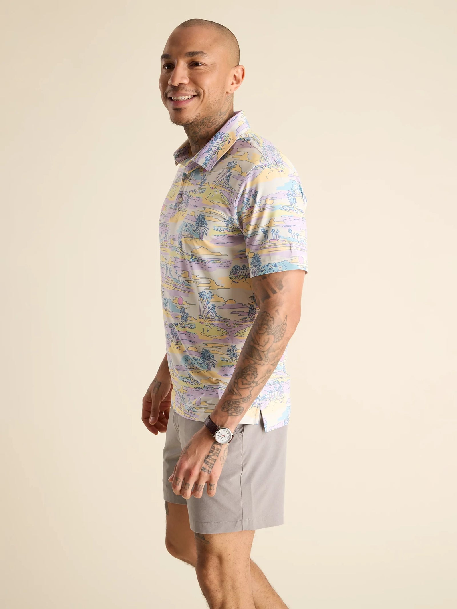 Chubbies M SS Performance Polo THE KISS AND PASTEL
