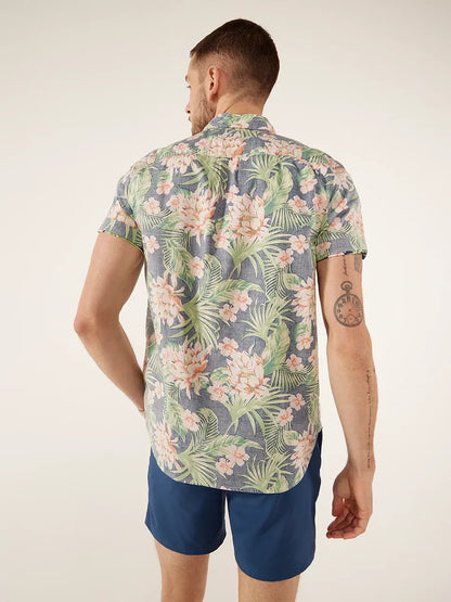 Chubbies M SS Friday Shirt THE RESORT WEAR  FADED BLUE FLORAL