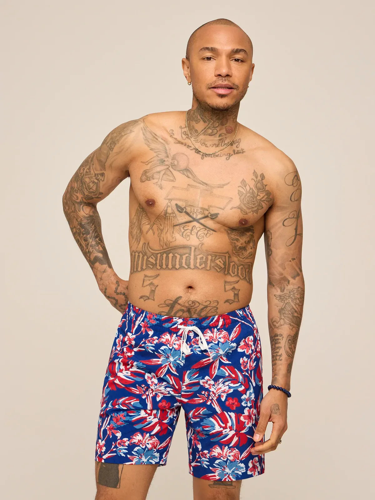 Chubbies M 7" Classic Lined Swim Trunk STAR SPANGLED BLOOMS