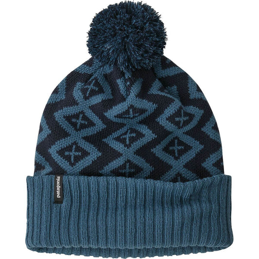 Patagonia Powder Town Beanie Perennial Pinecone WAVY BLUE