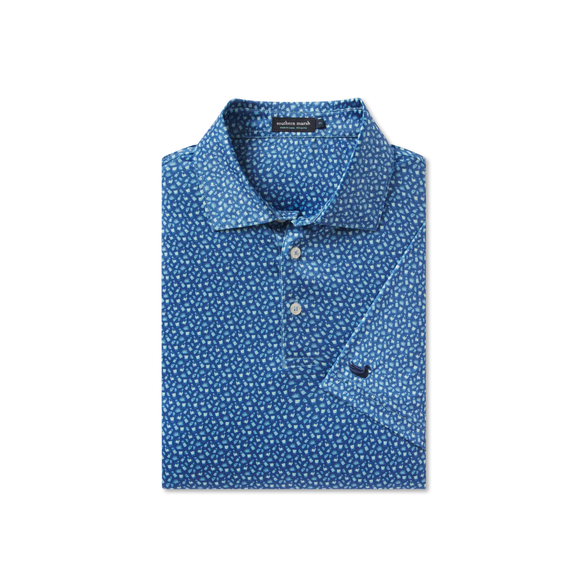 Southern Marsh M Flyline Performance Polo Salt & Lime NAVY