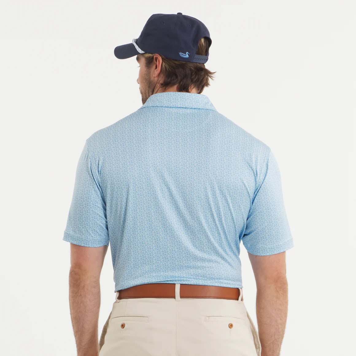 Southern Marsh M Flyline Performance Polo Oysters & Lemons FRENCH BLUE