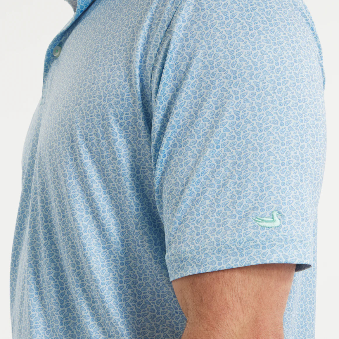 Southern Marsh M Flyline Performance Polo Oysters & Lemons FRENCH BLUE