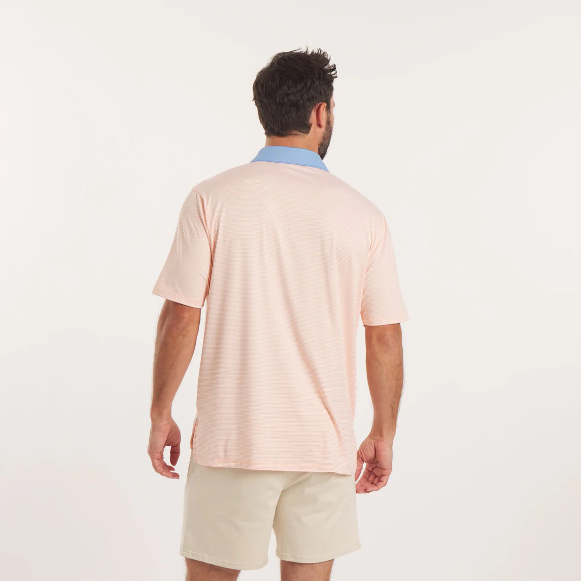 Southern Marsh M Bermuda Polo Hampton Stripe PEACH/ WHITE