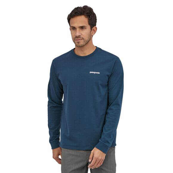 Patagonia M LS P-6 Logo Responsibili-Tee CRATER BLUE