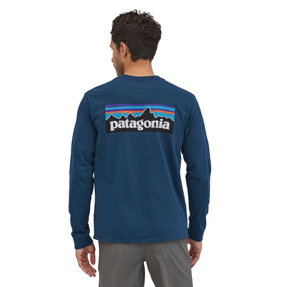 Patagonia M LS P-6 Logo Responsibili-Tee CRATER BLUE