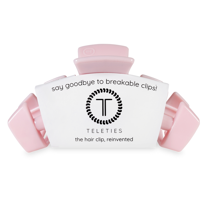 Teleties Classic Hair Clip Large PINK RIBBON POWER