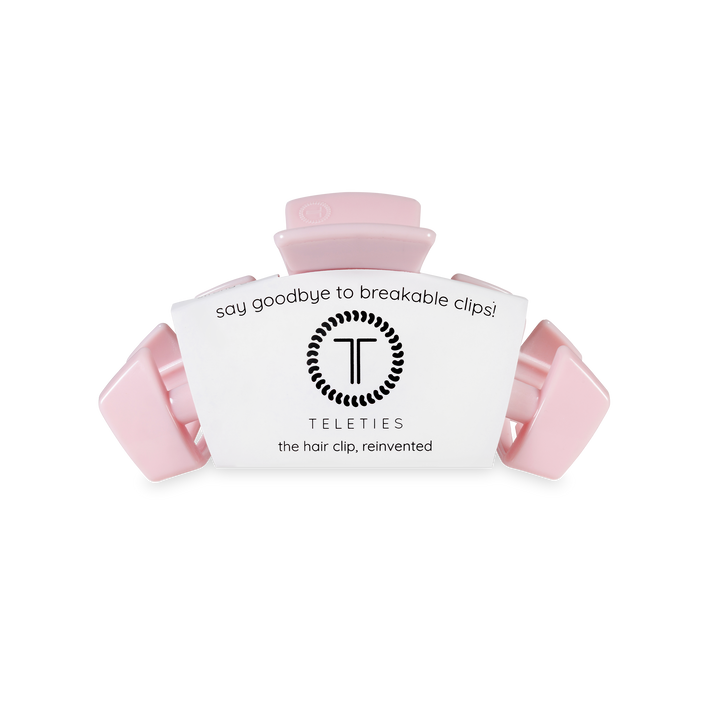 Teleties Medium Classic Hair Clip PINK RIBBON POWER