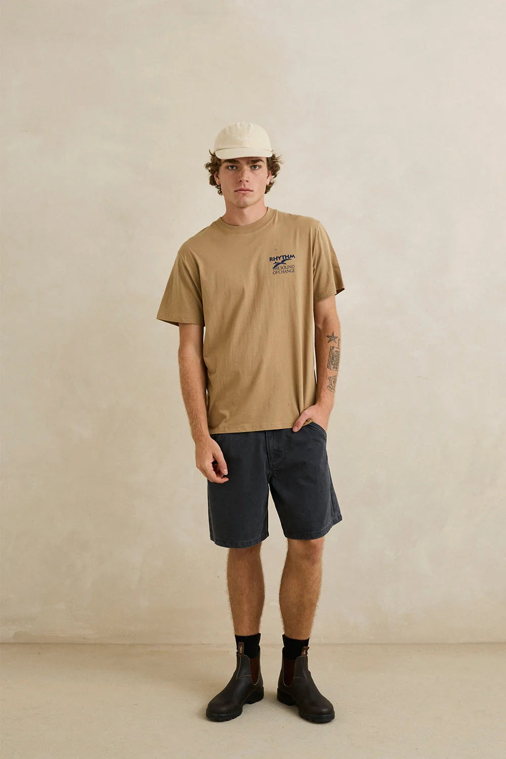Rhythm Essential Brushed Twill Cap STONE