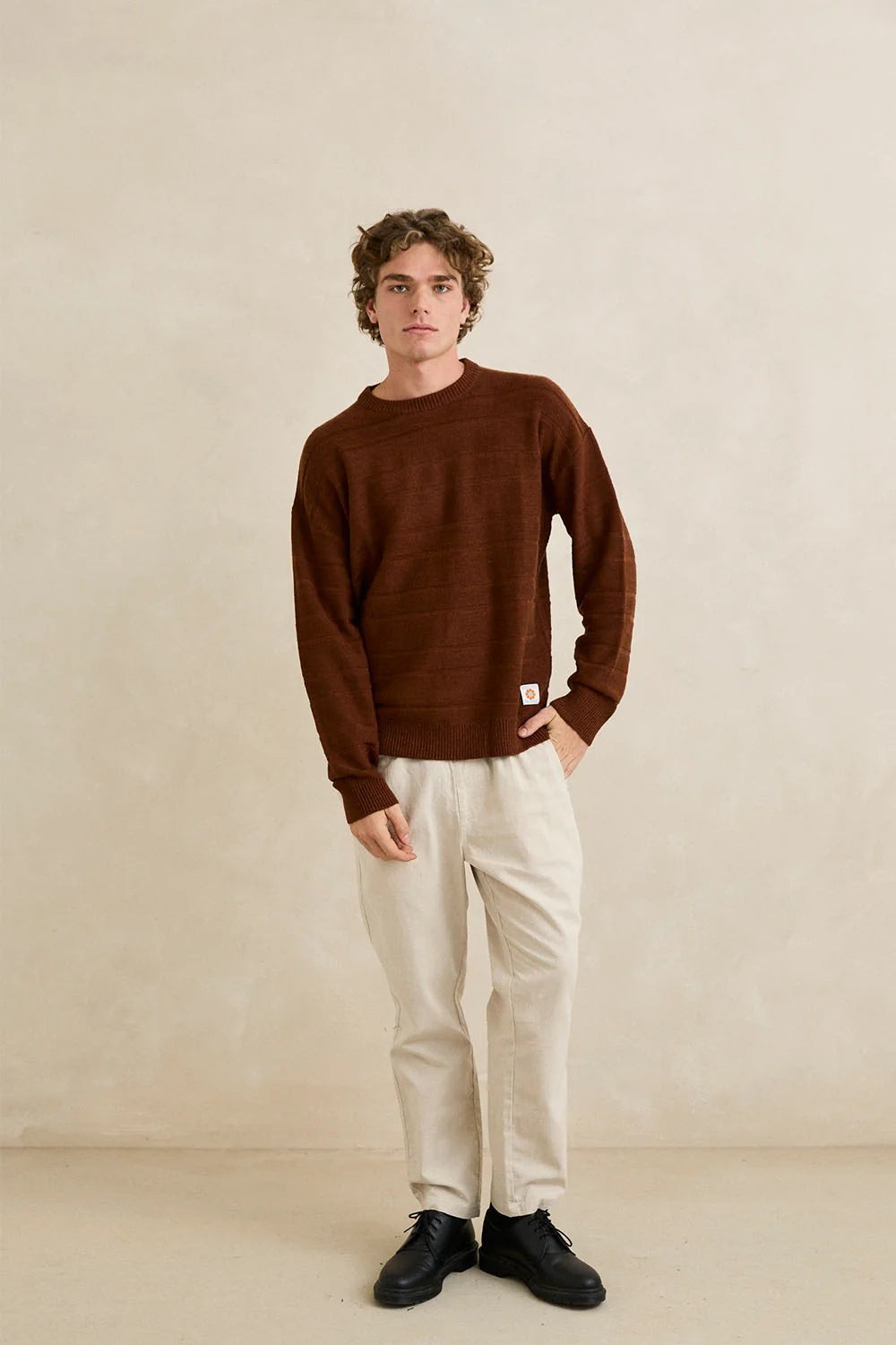 Rhythm M Jackson Knit Sweater CHESTNUT
