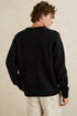 Rhythm M Mohair Stripe Knit Sweater BLACK