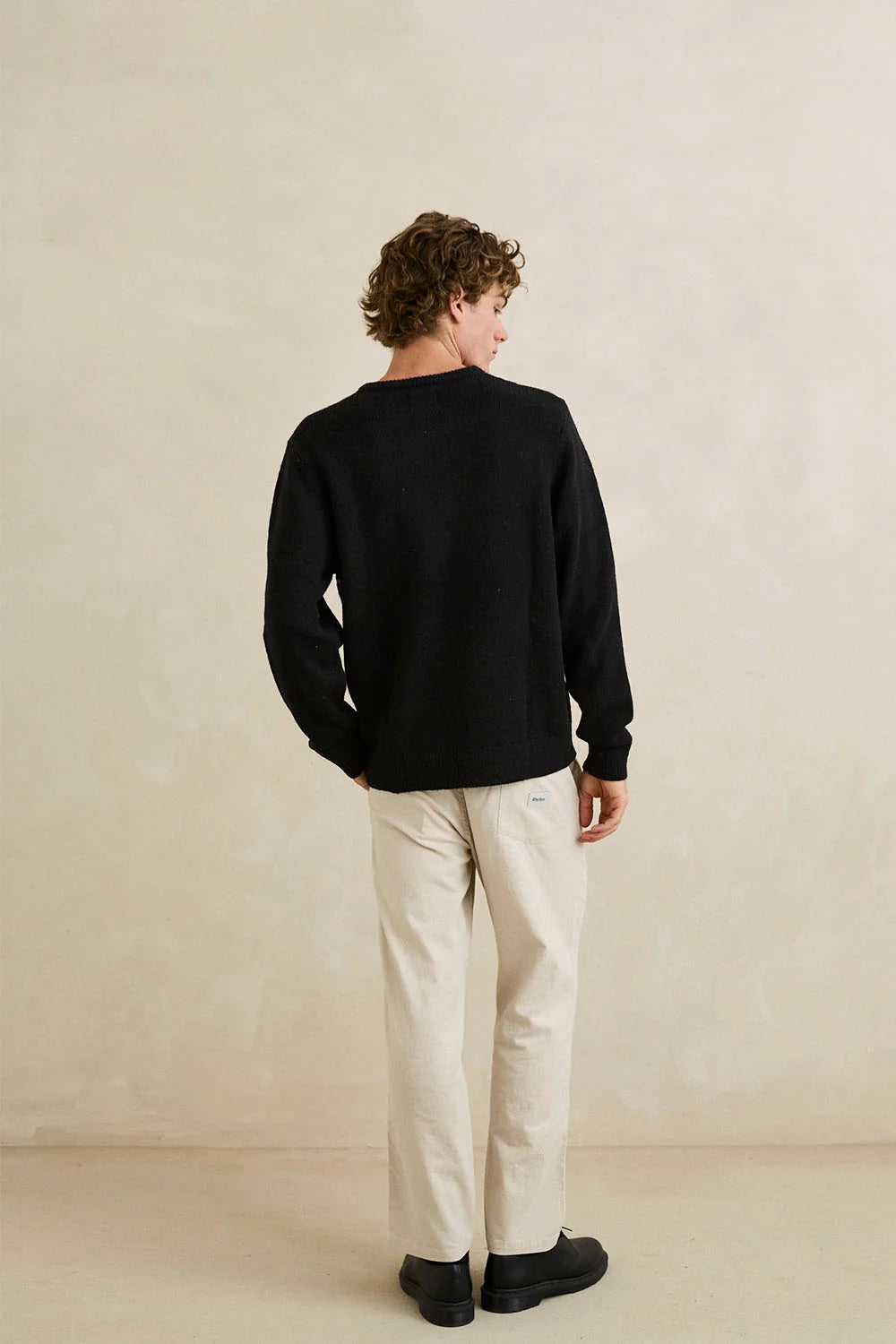 Rhythm M Mohair Stripe Knit Sweater BLACK